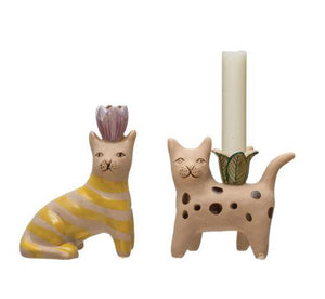Standing Cat Candle Holder