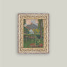 Cottage under the Castle Framed Antique Art