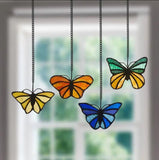 Amber Stained Glass Butterfly