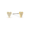 Flutter Heart Stud Earrings Gold