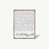 F. Scott Fitzgerald Quote Framed Print – Inspirational Art