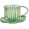 Hand-Painted Mug with Ruffled Saucer