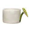 Hand-Painted Mug with Leaf Shaped Handle