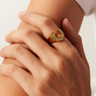 Lucky Horse Shoe- Steel and CZ 14K gold