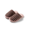 Striped Color Block Plush Slippers