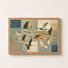 Wading Birds in Flight Wall Art for Living Room