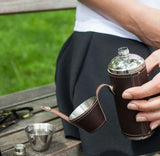Leather Flask with 2 Shot Glasses