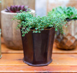 Leather-Effect Fluted Planter - Small