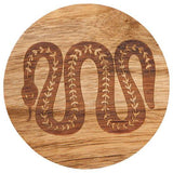 Olympus Snake Engraved Wood Coaster Set