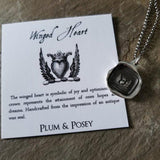 Winged Heart Wax Seal Necklace