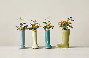 Light Blue Mini Rain Boot Vase | Steeling Home