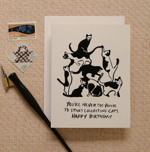 Cat Tower Birthday Card