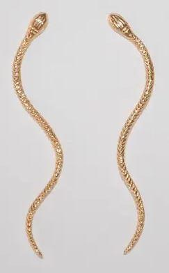 Natural History Snake Earrings - Gold