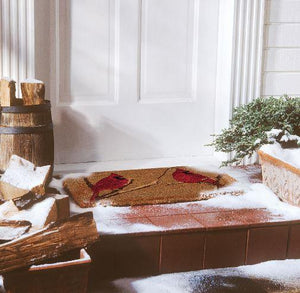 Cardinals on Snowy Branches Doormat