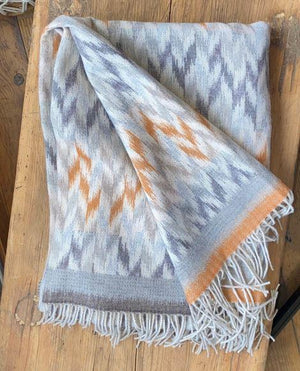 Ikat Orange & Pepper Throw