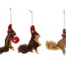 Felt Squirrel in Knit Hat Ornament