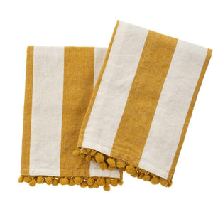 Marigold Pom Pom Tea Towel - Set of 2