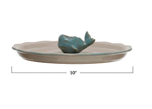 Blue Whale Plate & Toothpick Holder