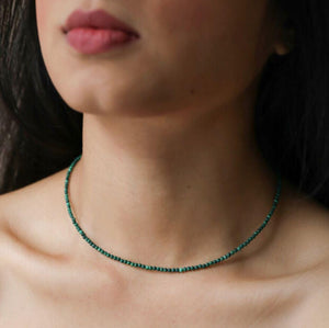 Green Malachite Beaded Necklace