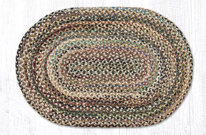 Colorful Braided Oval Jute Rug 2' x 6