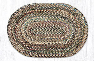 Colorful Braided Oval Jute Rug 27 x 45"