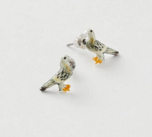 Enamel Pigeon Earrings