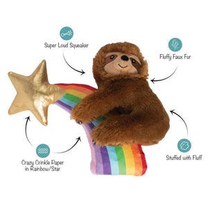 Sloth on a Rainbow Dog Toy