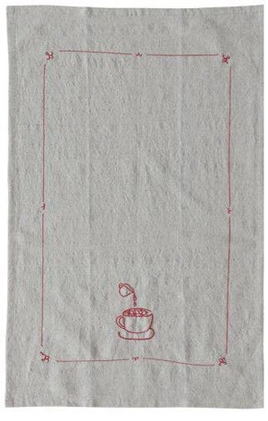 Red Coffee Cup Tea Towel