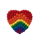 Rainbow Pompom Heart Coaster
