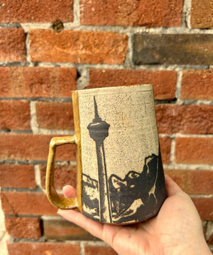 Handmade Tall Calgary Tower Mugs