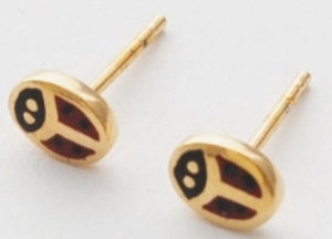 14k Gold Ladybug Stud Earrings