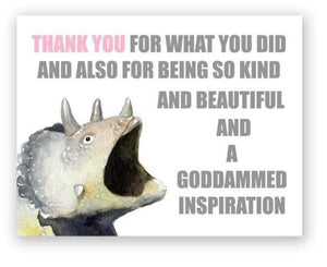 Thank You Triceratops Greetings Card