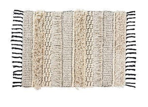 Knot & Weave Bath Mat Black and Cream