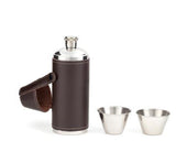 Leather Flask with 2 Shot Glasses