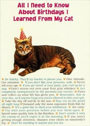 All I Learned From My Cat - Card