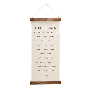 Lake Rules Wall Hanging