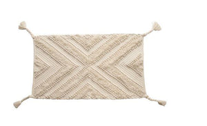 Patterned White Rug - 22" x 36