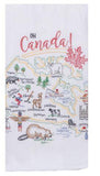 Oh Canada! White Embroidered Tea Towel