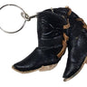 Black Leather Cowboy Boots Keychain