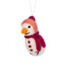 Felt Snowman Ornament - Peach/Pink