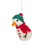 Felt Snowman Ornament - Teal/Red