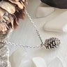 Mini Pinecone Necklace Silver
