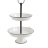 2- Tier White Distressed Pedestal