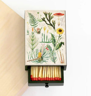 Botanical Flowers Wooden Matchbox