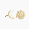 Sun & Moon Gold Stud Earrings