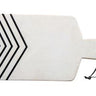 White Marble Cutting Board with Chevron Pattern
