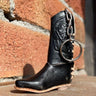 Black Leather Boot Keychain