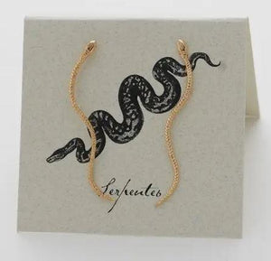 Natural History Snake Earrings - Gold