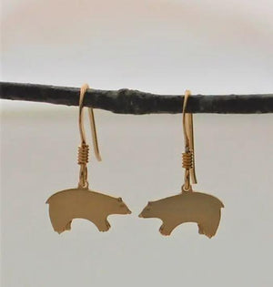 Gold Bear Earrings