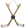 Crossed Hockey Sticks and Puck Ornament